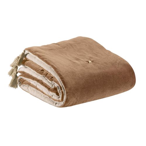 Edredon Pompons Elise Ficelle 80 X 180 Cm Vivaraise