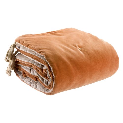 Edredon Pompons Elise Rouille 80 X 180 Cm Vivaraise