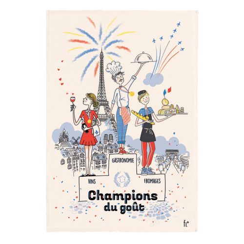 Torchon Les Champions Du Goût Ecru 48 X 72 Cm Winkler