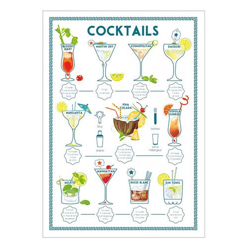 Torchon Cocktails Assortis 50 X 70 Cm Winkler