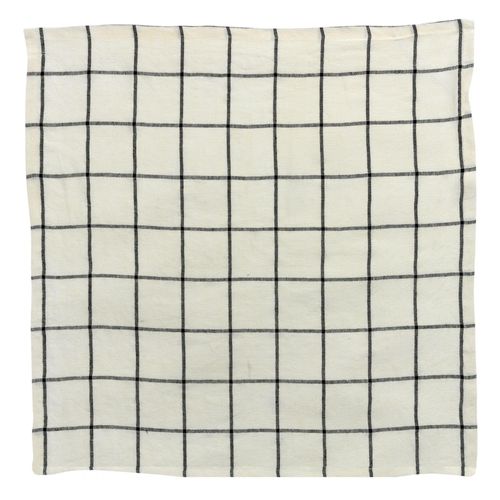 Serviette De Table Carreaux Karma Ecru/Noir 50 X 50 Cm Winkler