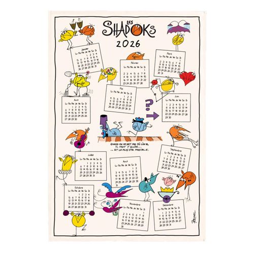 Torchon Shadoks Calendrier 2026 Ecru 48 X 72 Cm Winkler