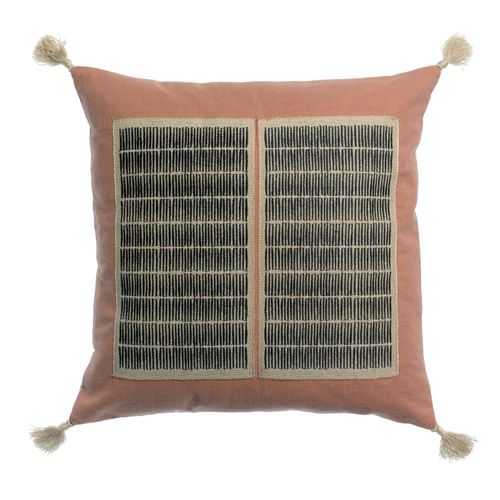 Coussin Brodé Yaël Bois De Rose 45 X 45 Cm Vivaraise