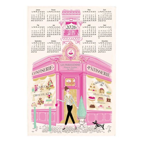 Torchon Façade Pâtisserie Calendrier 2026 Ecru 48 X 72 Cm Winkler
