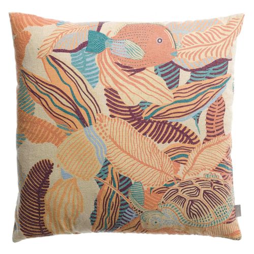 Coussin Imprimé Dori Papaye 45 X 45 Cm Vivaraise