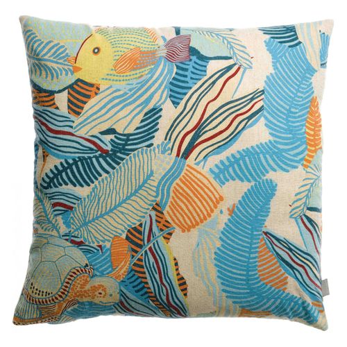 Coussin Imprimé Dori Lagon 45 X 45 Cm Vivaraise