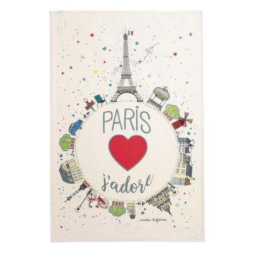 Torchon Planète Paris Ecru 48 X 72 Cm Winkler