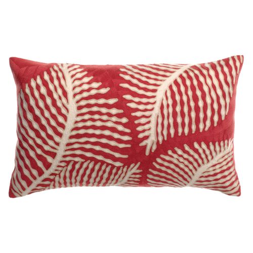 Coussin Brodé Flora Papaye 30 X 50 Cm Vivaraise