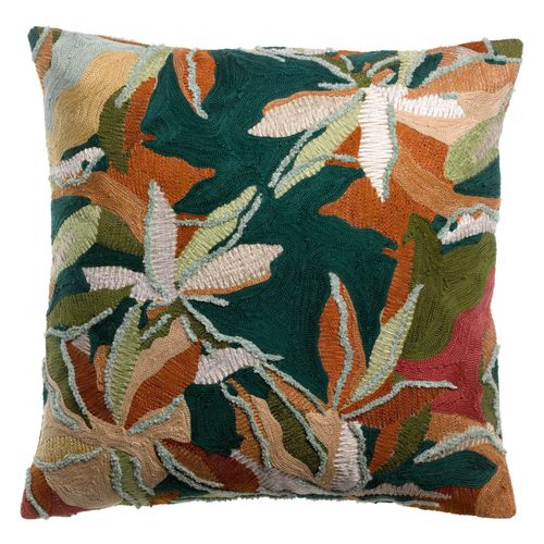 Coussin Brodé Alina Petrole 45 X 45 Cm Vivaraise