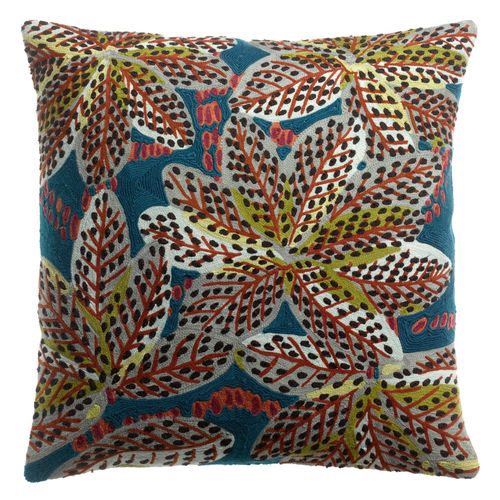 Coussin Brodé Ariane Petrole 45 X 45 Cm Vivaraise