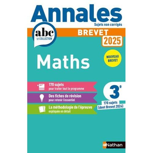 Annales Abc Du Brevet 2025 - Maths 3e - Sujets Non Corrigés + Fiches De Révisions - Epub