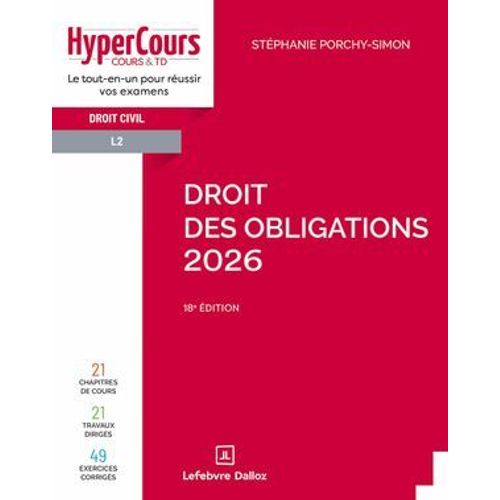 Droit Des Obligations - 2026 - 18ème Édition