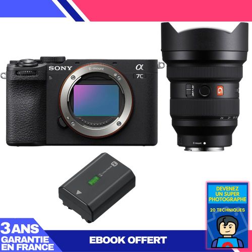 Boitier Sony A7C II Noir + FE 12-24mm f/2.8 GM + 1 Sony NP-FZ100 + Ebook 'Devenez Un Super Photographe'