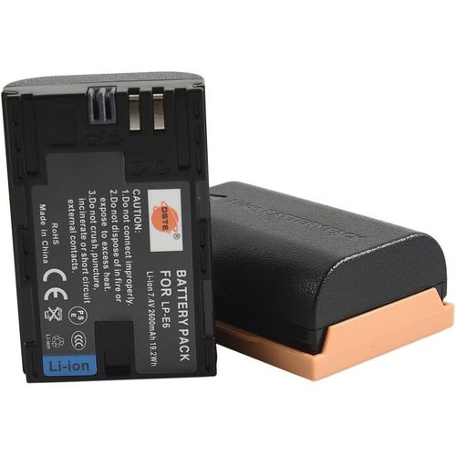 2-Pack Spare Battery for Canon LP-E6 LP-E6N EOS 5D Mark II, 5D Mark III, 5D Mark IV, 5DS, 5DS R, 6D 7D 60D 60Da 70D 80D, 7D markII, 7D markIII, XC10 Digital Camera