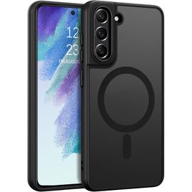 Coque Pour Samsung Galaxy S21 Fe Magnétique Etui Avec Protection Antichoc De Grade Militaire,Dos Mat Grivé Translucide Anti Rayures Doux Pour La Peau Housse Samsung S21 Fe 4g/5g -Noir