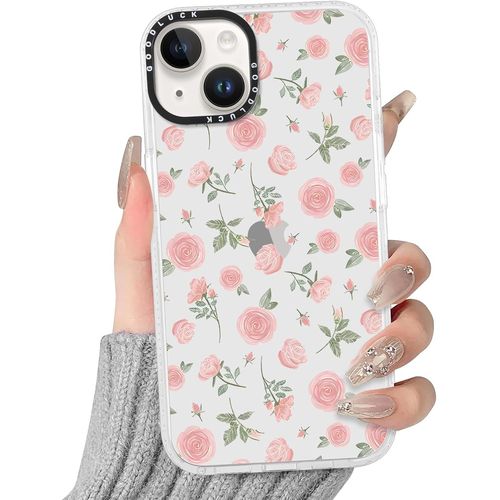 Transparente Coque Pour Iphone 13 Mini, Aesthetic Fleur Roses Motif Étui Flower Design Housse Pour Filles, Silicone Cover Anti-Rayures Protection Case Pour Iphone 13mini 5,4"",Mignon
