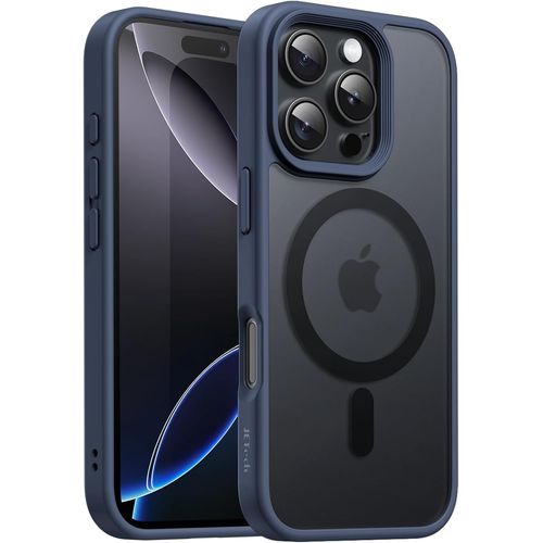 Coque Magnétique Pour Iphone 16 Pro 6,3 Pouces Compatible Avec Magsafe, Étui Housse Dos Translucide Mat Fine Antichoc (Bleu Orage)