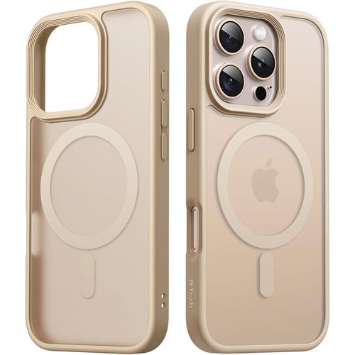 Coque Magnétique Pour Iphone 16 Pro 6,3 Pouces Compatible Avec Magsafe, Étui Housse Dos Translucide Mat Fine Antichoc (Dos Titane Sable)