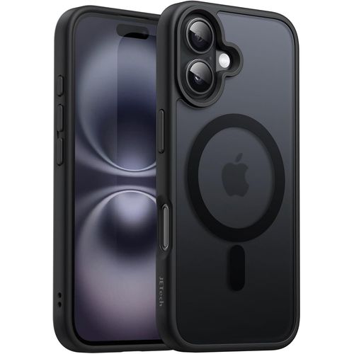 Coque Magnétique Pour Iphone 16 6,1 Pouces Compatible Avec Magsafe, Étui Housse Dos Translucide Mat Fine Antichoc (Noir)