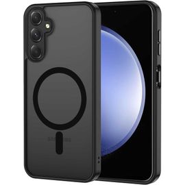 Coque Pour Samsung Galaxy S23 Fe 5g Magnétique Compatible Avec Magsafe, Étui Mat Translucide Minimaliste, Pc Dur Housse Arrière Anti-Rayures + Tpu Bumper Antichoc - Noir