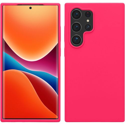 Housse Compatible Avec Samsung Galaxy S24 Ultra Coque - Housse De Téléphone Protection Souple En Tpu Silicone - Rose Fluo