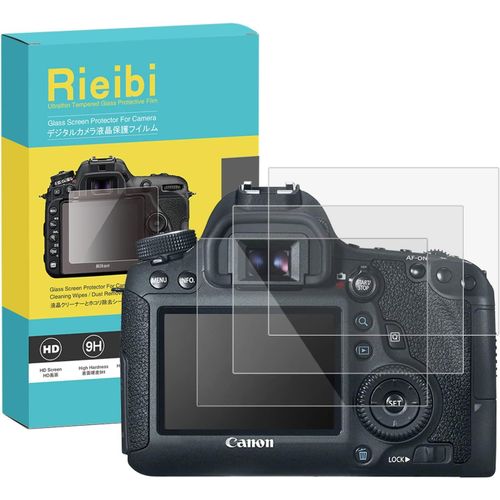 Lot de 3 films de protection d'écran pour Canon EOS 60D 550D 600D Rebel T2i T3i, Dureté 9H 0,33 mm Film en verre trempé Anti-traces de doigts Ultra-transparent
