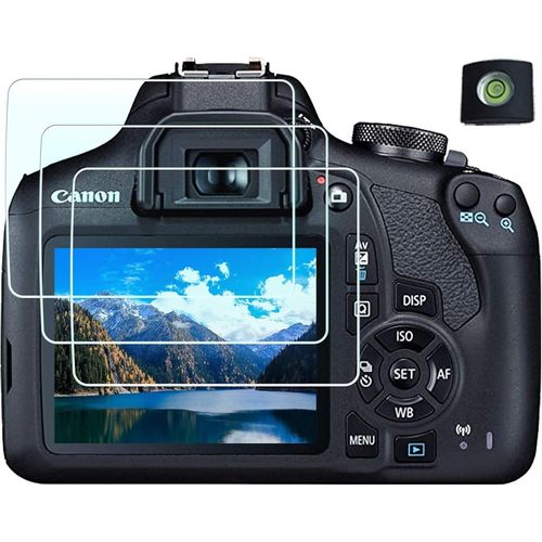 EOS 2000D Film de protection d'écran pour Canon EOS Rebel 2000D 1500D 1300D [Lot de 3+1], dureté 9H 0,3 mm