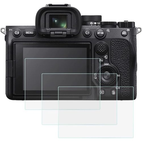 Lot de 3 films de protection d'écran pour appareil photo Sony A7 IV A7M4 - Protection en verre trempé - Anti-rayures et sans bulles