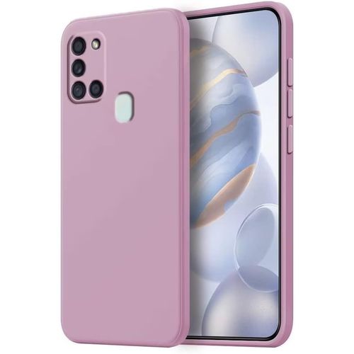 Coque Pour Samsung Galaxy A21s Protection Étui, (6.5"" Inches) Liquide Tpu Silicone Case Anti Rayures Ultra Mince Souple Cover En Silicone Herbe Violette