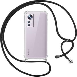 Collier Cordon Coque Pour Xiaomi 12/12x 5g 6.28"",Avec Cordon Réglable Lanyard Housse Transparente Silicone Anti-Chute Etui Compatible Avec Mi 12/12x 5g,Ètuis À Bandoulière,Noir