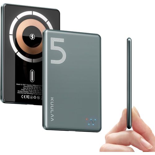 Trahoo-Mini Batterie Externe Magsafe Sans Fil 5000mah Pd 20w Usb C Input & Output Batterie Portable Charge Rapide Compatible Avec Iphone 16/16 Plus/16 Pro/16 Pro Max, Iphone 15/14/13/12