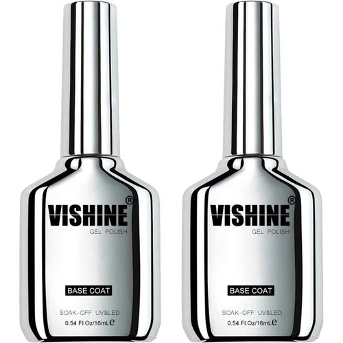 Trahoo-Lot De 2pcs Base Coat 16ml, Protection Couche De Base Foundation Pour Vernis Gel Semi Permanent, Soak Off Uv Led Gel, Nail Art Design Soak Off Gel Manucure 0.54 Fl Oz (Pack Of 2) 