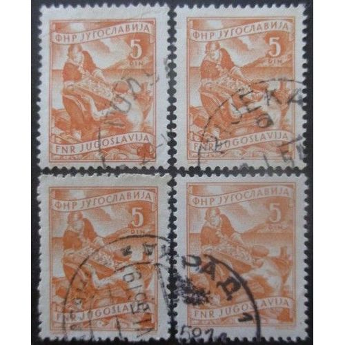 Yougoslavie N°590 X 4 Oblitéré