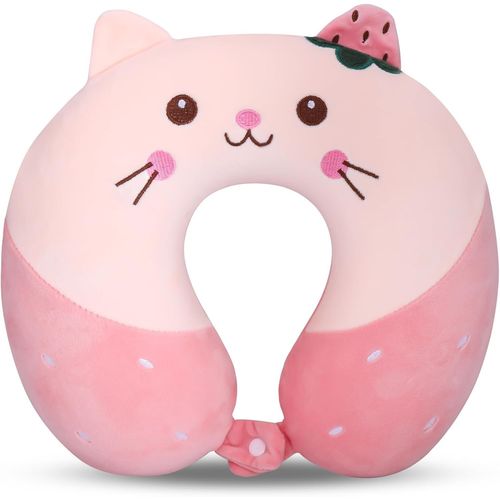 Trahoo-Oreiller De Voyage, Coussin Cervical Pour Enfants En Mousse À Mémoire, Souple Coussin Voyage Avion Avec Zips, Oreiller Voyage De Dessin Animé Confortable Coussin Pour Avion Voiture Camping
