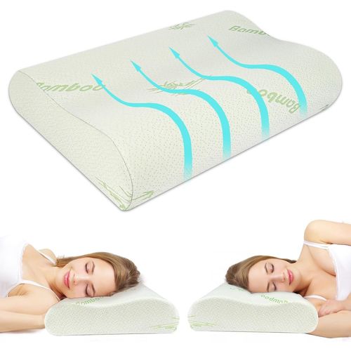 Trahoo-Oreiller En Mousse À Mémoire De Forme, Oreiller Orthopédique Pour Le Sommeil, Oreiller Memory Foam Conception Confort Du Cou Oreiller De Sommeil Pour Dormeurs Sur Le Côté/Dos/Ventre