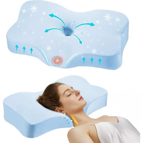 Trahoo-Oreiller En Mousse À Mémoire De Forme Amélioré Pour Le Cou Et Les Épaules, Coussin Ergonomique De Soutien De La Tête, Du Cou Pour Les Personnes Dormant Sur Le Côté, Le Dos, Le Ventre Avec Taie