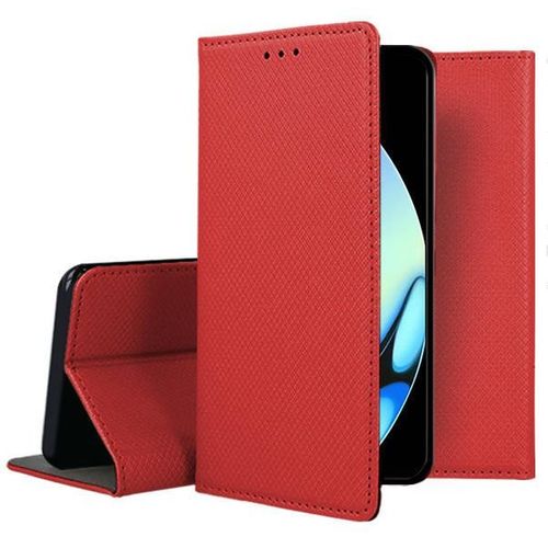 Coque Pour Xiaomi Redmi 13c 4c - Cuir Écologique Fermeture Magnétique Rouge