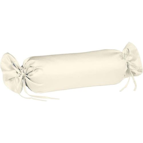 Trahoo-Taie De Traversin Couleurs Satin Uni 9100-2610, Satin Mako 40x15 Cm Couleur Naturel, 100% Coton