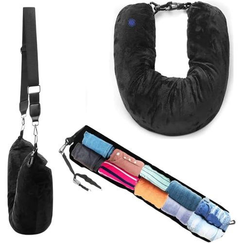 Trahoo-Oreiller De Voyage Rechargeable, Coussin Cervical Pour Économiser De L'espace Dans Les Valises En Avion, Train Ou Voiture. Oreiller De Voyage Gonflable Pour Avion, Voyage Ou Voyage