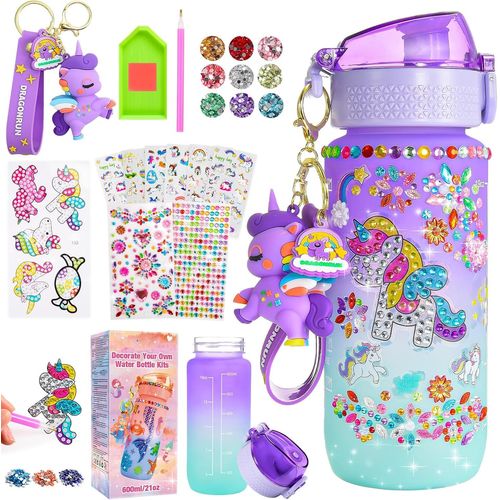 Trahoo-Licorne Bricolage Gourde Fille Diy Gourde Isotherme Bouteille Kit De Loisir Créatif Enfant Jeux Créatif Fille 6 7 8 9 10 Ans Pour Idée Cadeau Noël Extérieur Jeux Enfant 2 3 4 5 6 Ans
