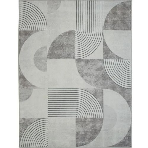 Tapis moderne à motifs graphiques gris 160x230