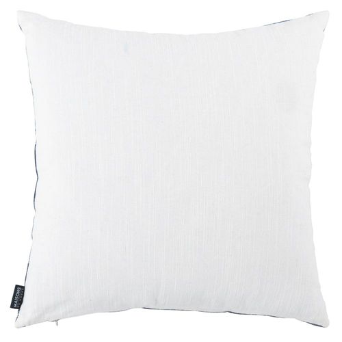 Housse De Coussin En Coton Et Lin Bleu Et Blanc Motif Brodé 40x40