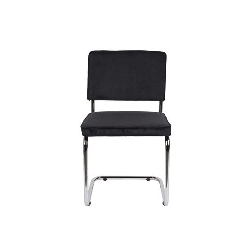 Chaise De Repas En Velours Côtelé Noir