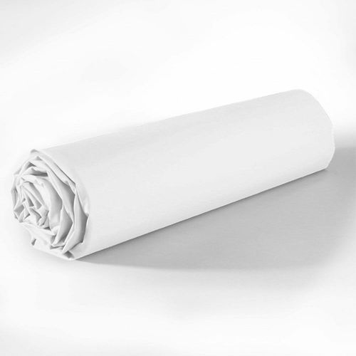 Drap Housse Coton Blanc 90x190 Bonnet 30 Cm