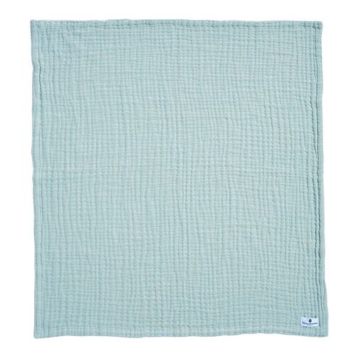 Couverture Mousseline Bebe Coton Vert 80x80 Cm