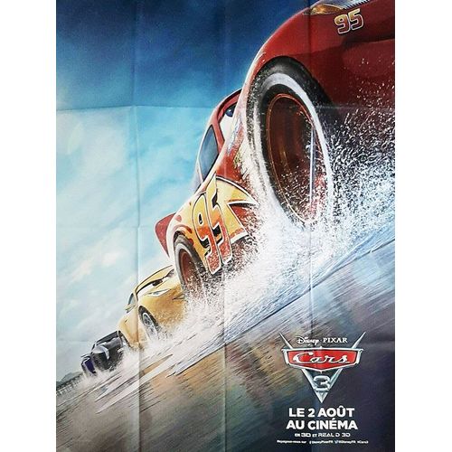 Cars 3 / Trois - Véritable Affiche De Cinéma Pliée - Format 120x160 Cm - De Brian Fee Avec Les Voix De Guillaume Canet, Jason Pace, Owen Wilson, Jose Premole - 2017