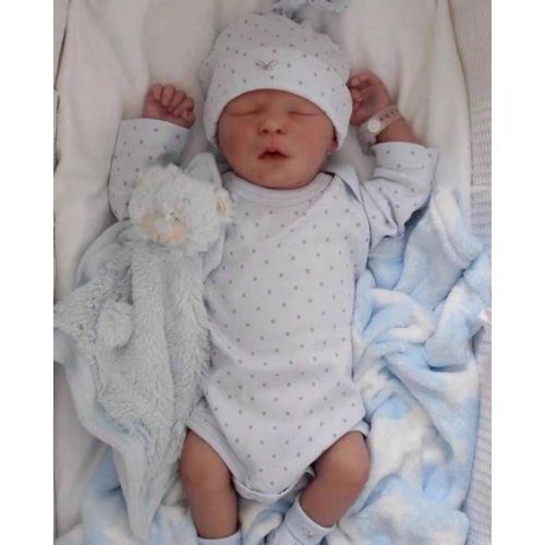 Poupée Reborn Fille Vrai Bébé Nouveau-né Réaliste Yeux Fermés Endormi 46cm