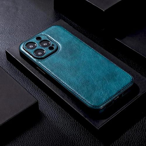 (For Iphone 16 Pro Dark Green) Étui Rétra En Cuir De Luxe Pour Iphone, Housse Blindée Antichoc