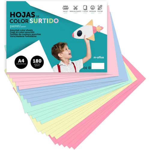 Papier cartonné coloré A4 Couleurs assorties Pastel,Feuilles colorées 180 g pour travaux manuels,impression de documents et dessins créatifs,feuilles colorées· (x25 Assortiment pastel)