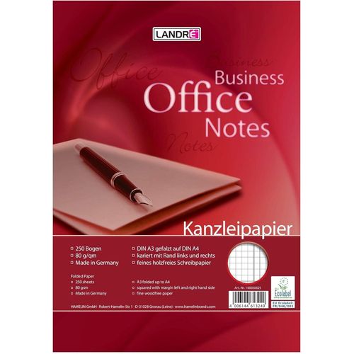 Papier Ministre Cahier 28,À Carreaux Avec Marge À Gauche Et À Droite""Office"",80 G/M² Papier
